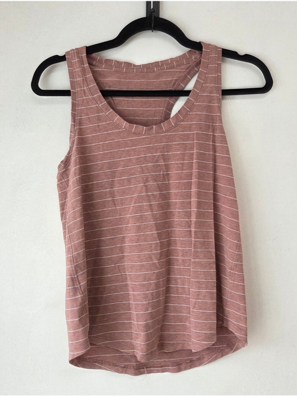 Lululemon Pink Striped Racerback Tank Top Shirt Running Women's 4